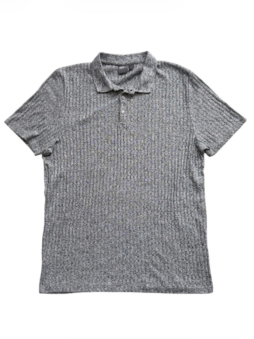 ASOS Ribbed Short Sleeved Collared Polo Sweater Size 2XL Heather Gray